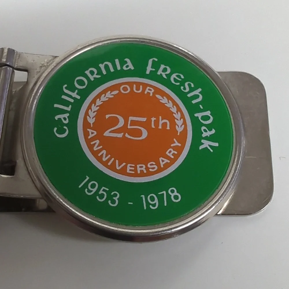 Vintage money clip from the 25th anniversary of California fresh-pak
